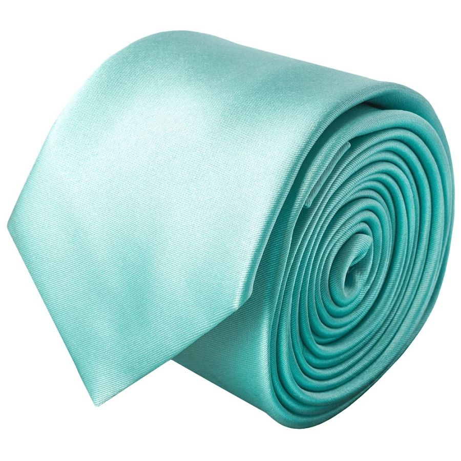 Aqua Satin Skinny Men's Tie