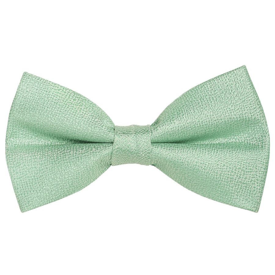 Pre Tied Green Textured Silk Boys Bow Tie Age 4-7