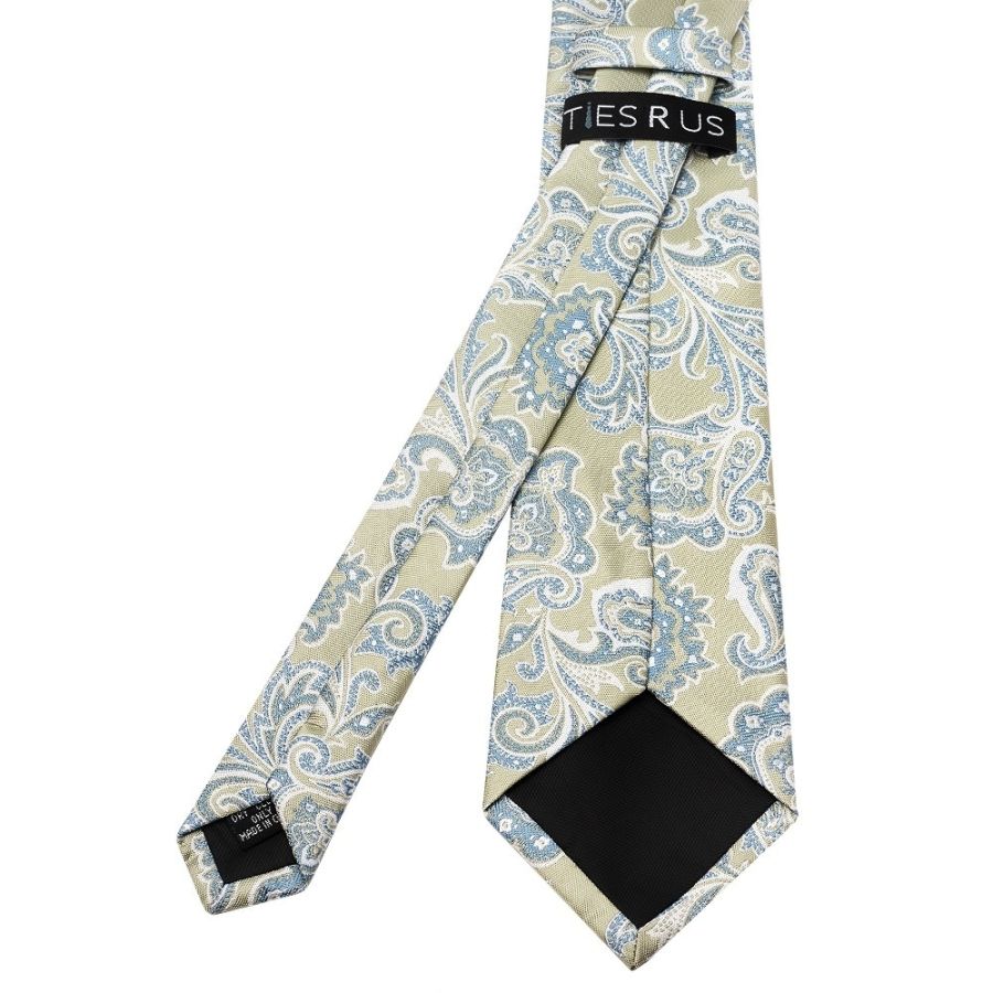 Green and Blue Paisley Classic Men's Tie and Pocket Square Set