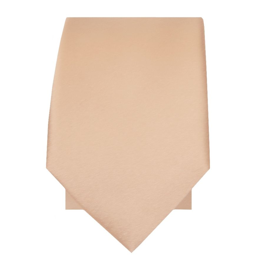 Plain Light Peach Satin Silk Skinny Men's Tie
