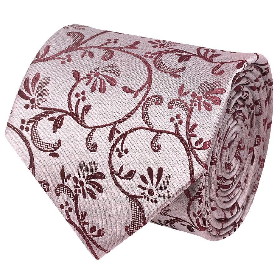 Burgundy Floral Classic Men's Tie