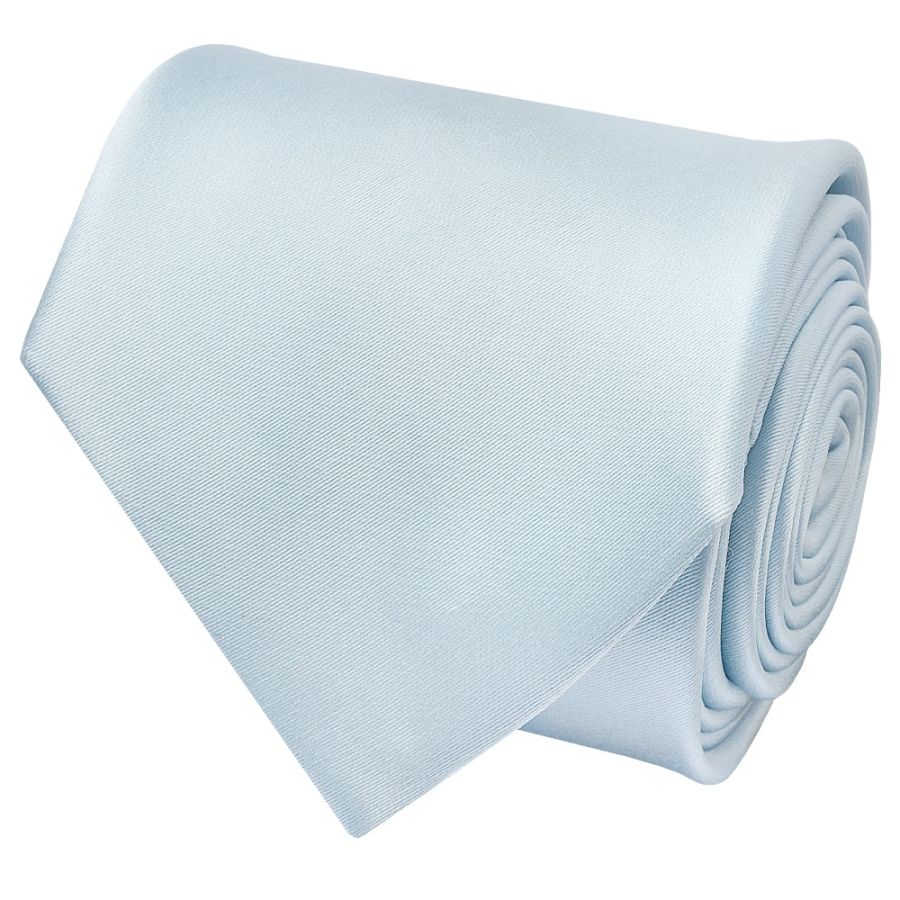 Plain Misty Blue Satin Classic Men's Tie