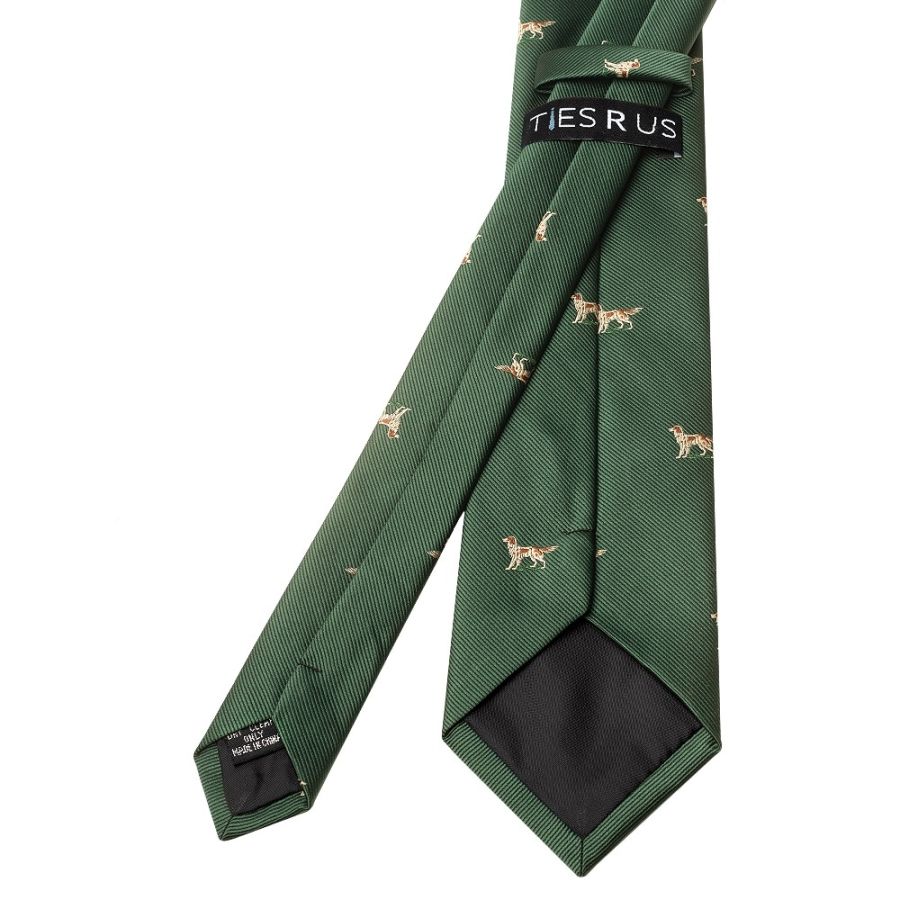Bottle Green Dog Head Classic Men's Tie