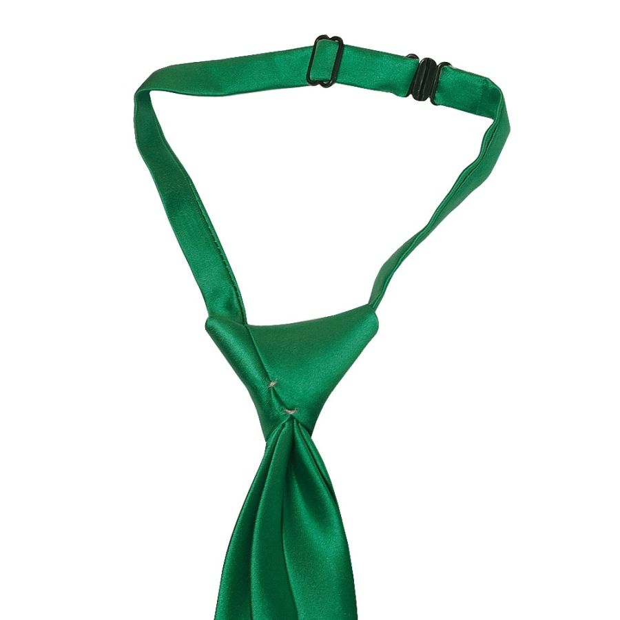 Pre Tied Emerald Green Satin Boys Tie Age 4-7