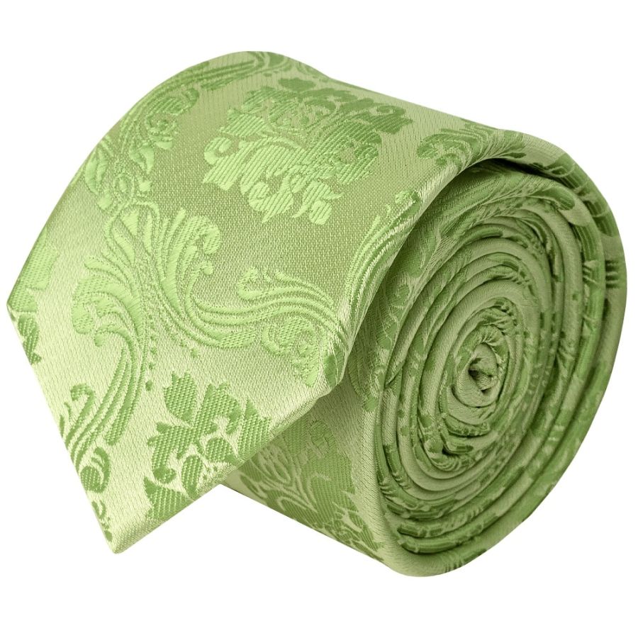 Light Green Paisley Skinny Men's Tie