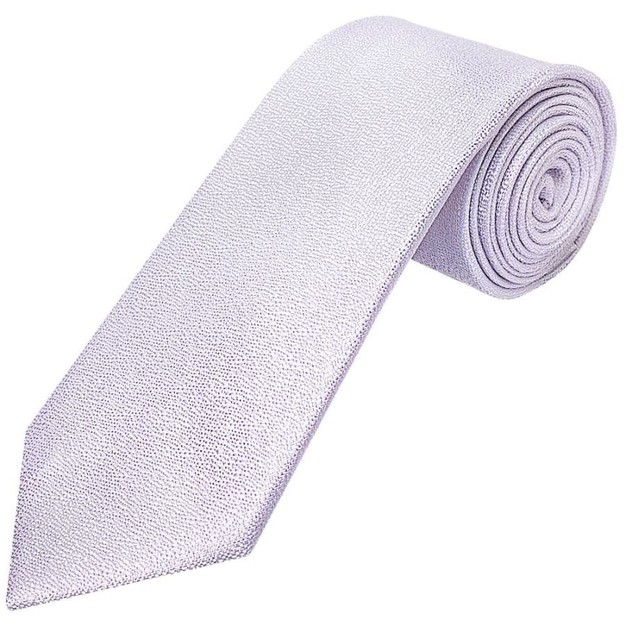 Plain Lilac Textured Silk Classic Men's Tie and Pocket Square Set