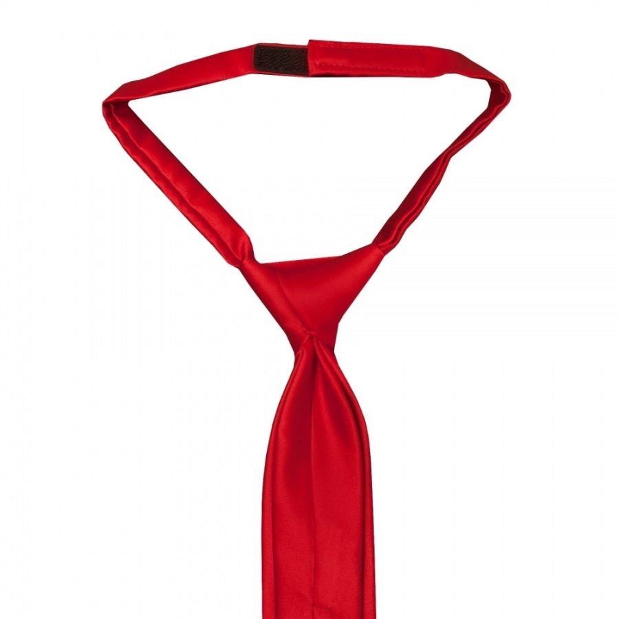 Pre Tied Scarlet Red Satin Boys Tie and Pocket Square Set Age 4-7