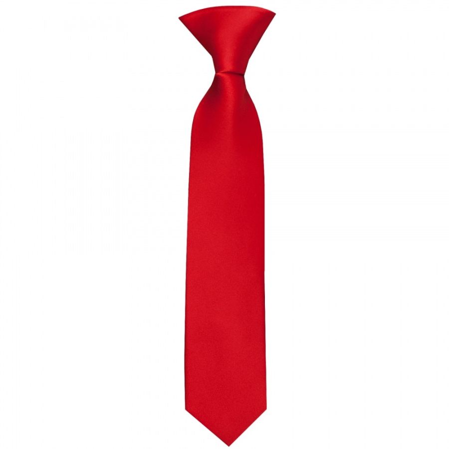 Pre Tied Scarlet Red Satin Boys Tie Age 4-7