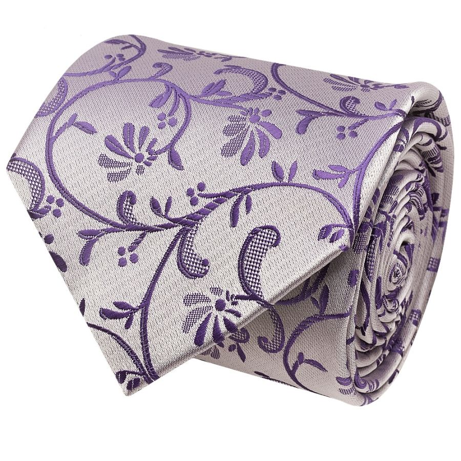 Purple Floral Classic Men's Tie