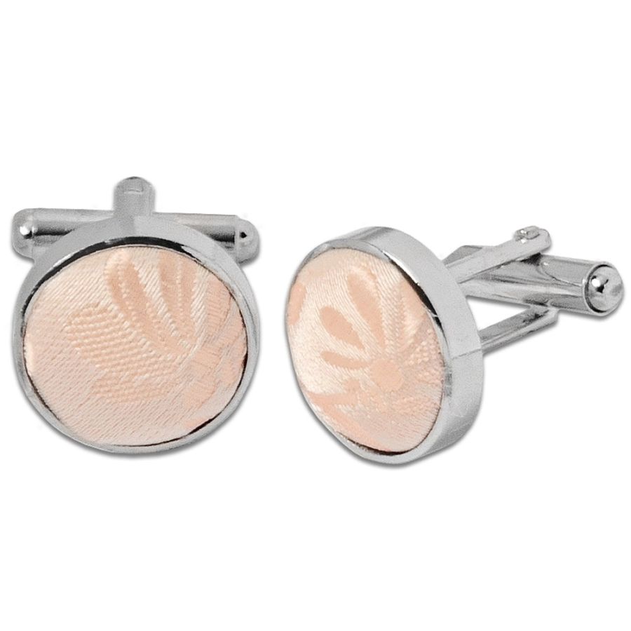 Light Peach Floral Cufflinks