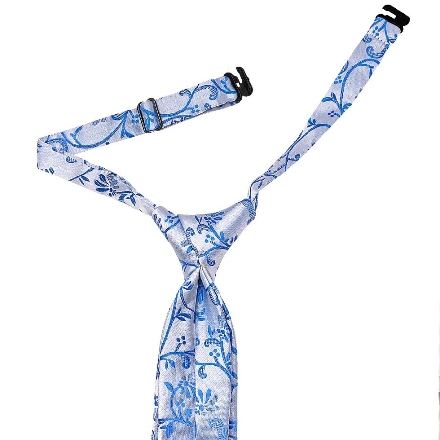 Pre Tied Royal Blue Floral Boys Tie Age 4-7