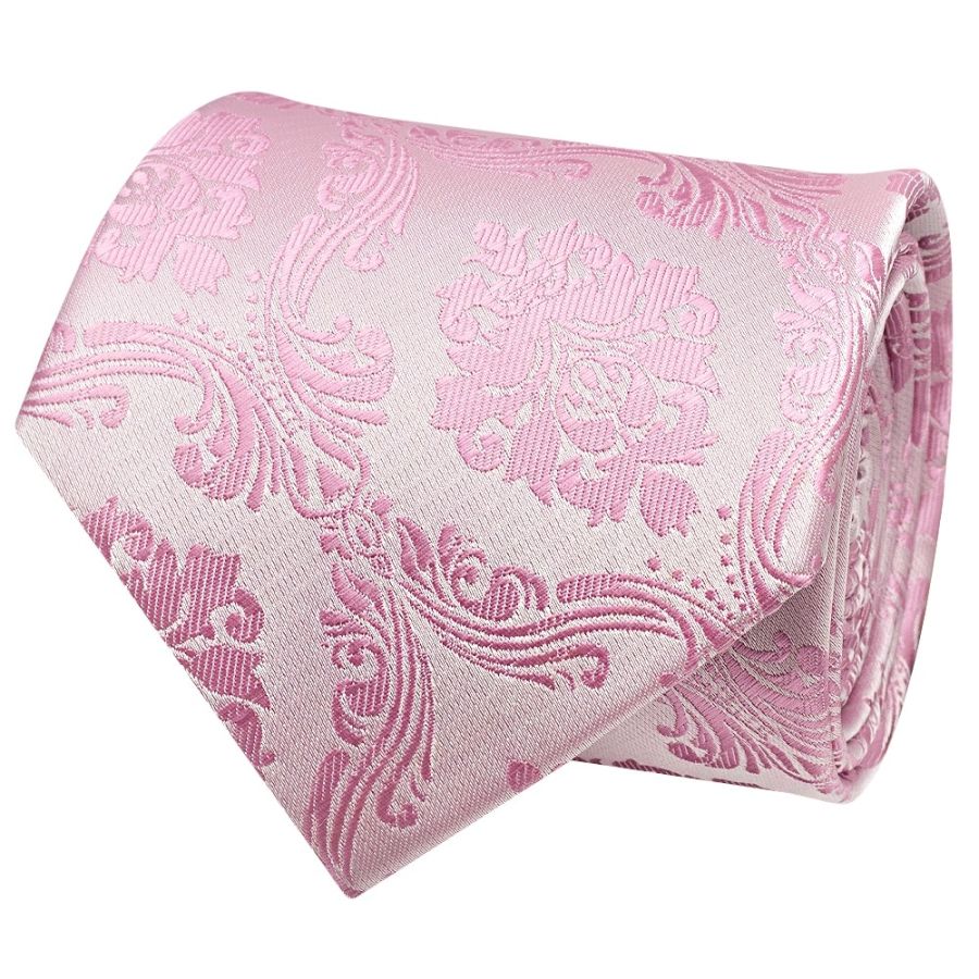 Dusty Pink Paisley Classic Men's Tie and Pocket Square Set