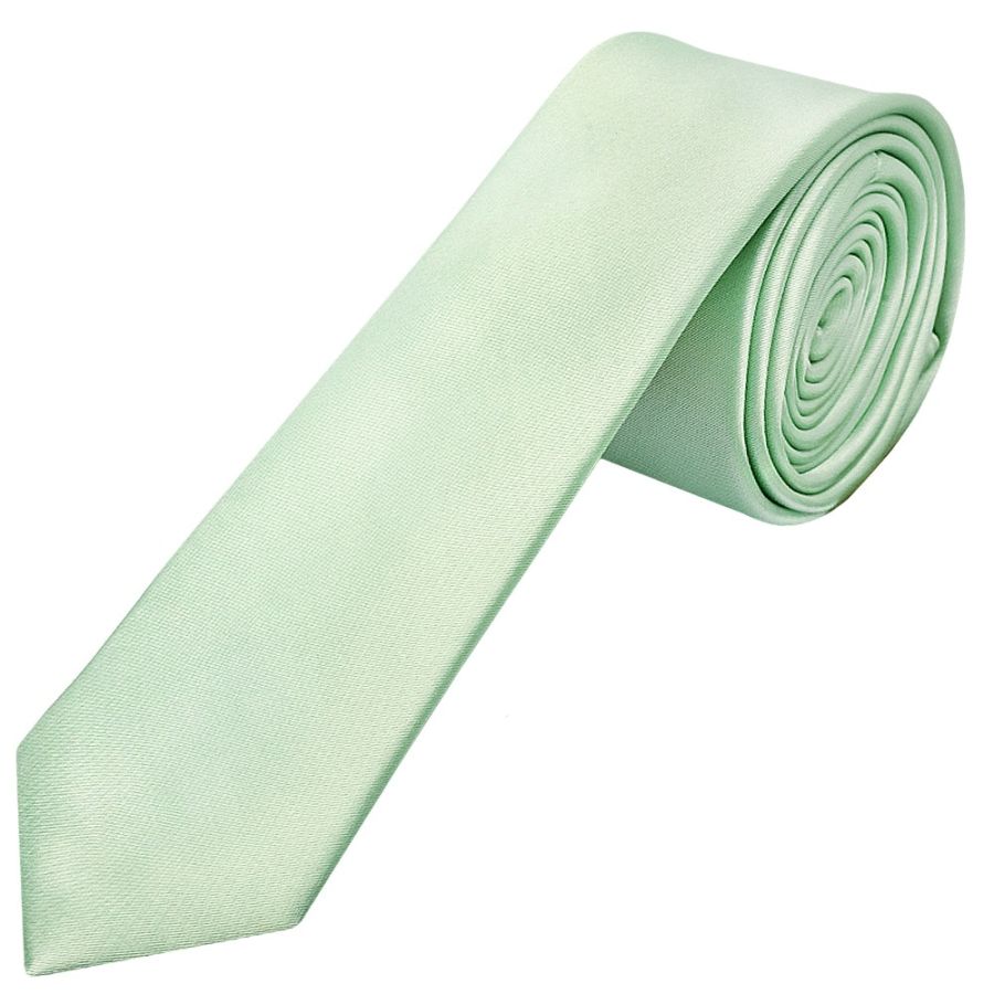 Pale Mint Boys Satin Skinny Tie