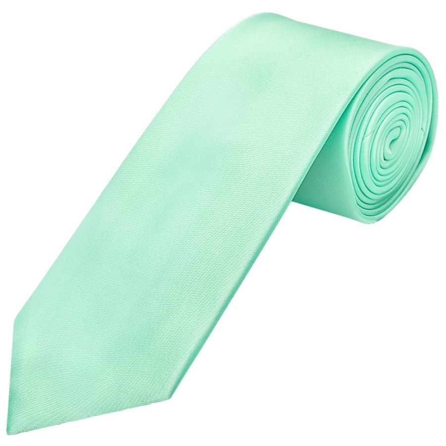 Plain Mint Green Satin Classic Men's Tie