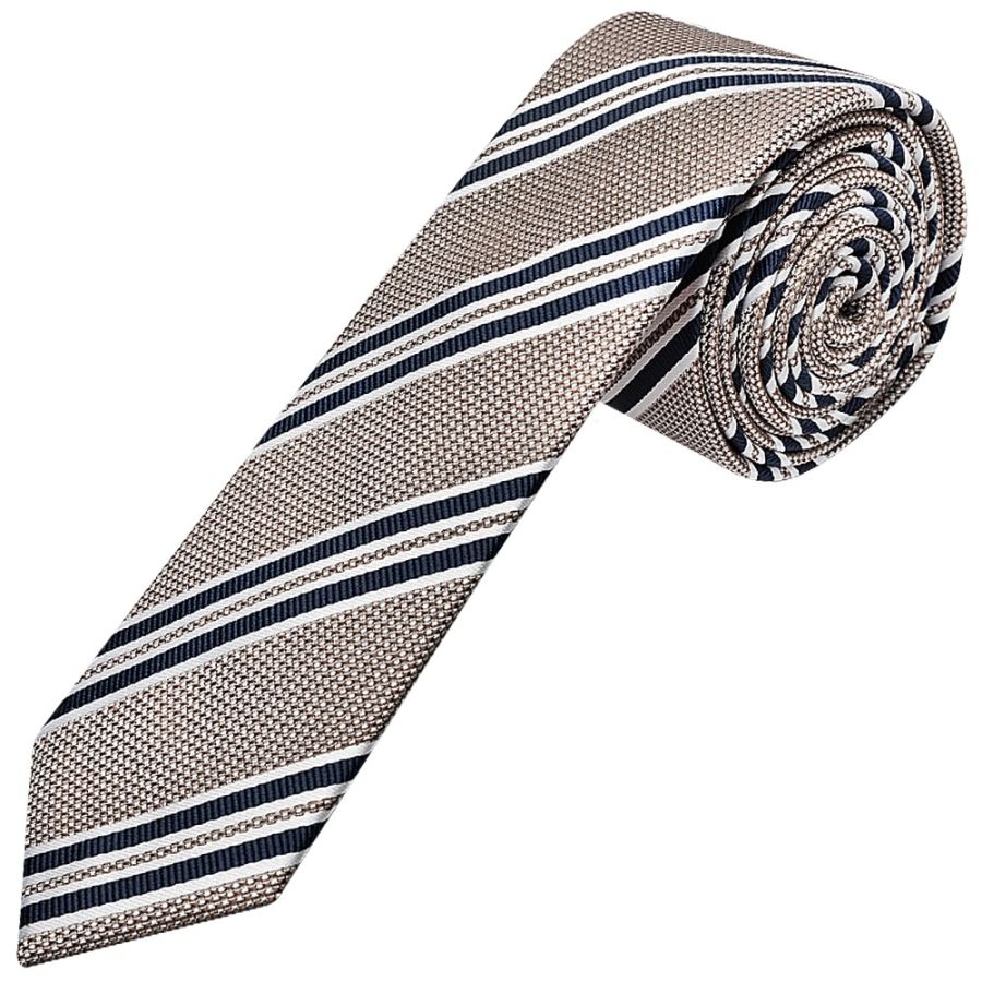 Silver Twin Stripe Skinny Men's Tie