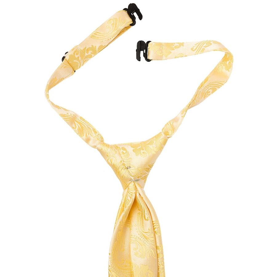 Pre Tied Gold Paisley Boys Tie Age 4-7