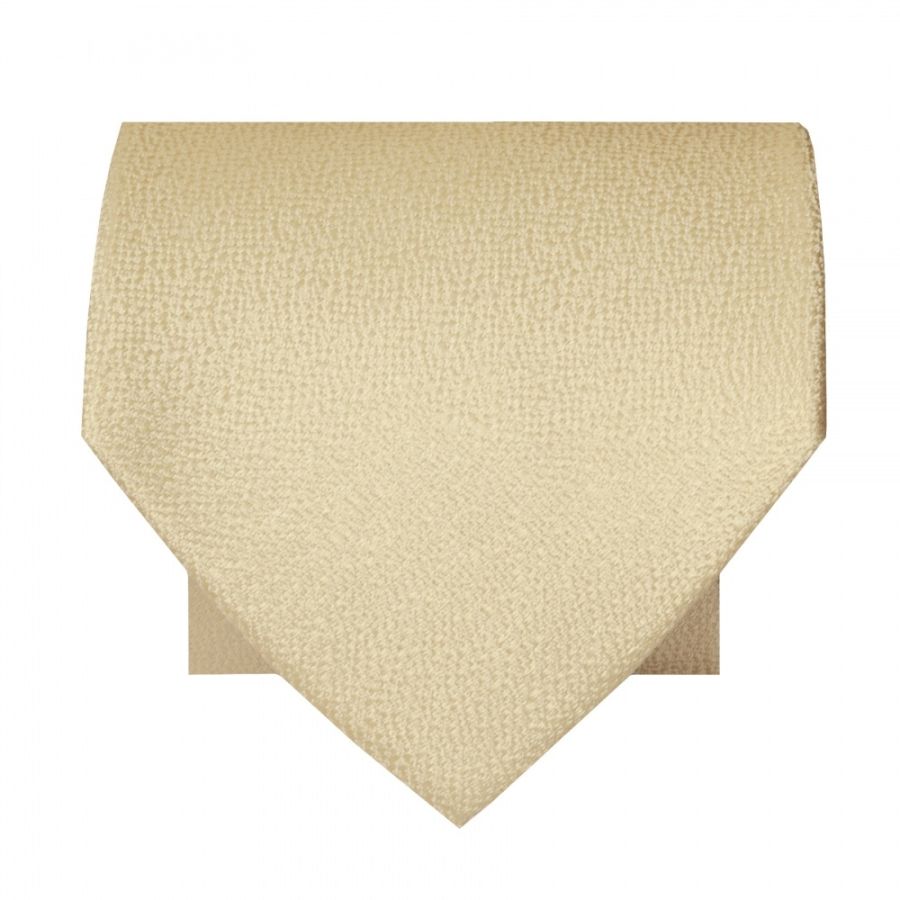 Plain Champagne Textured Silk Classic Men's Tie
