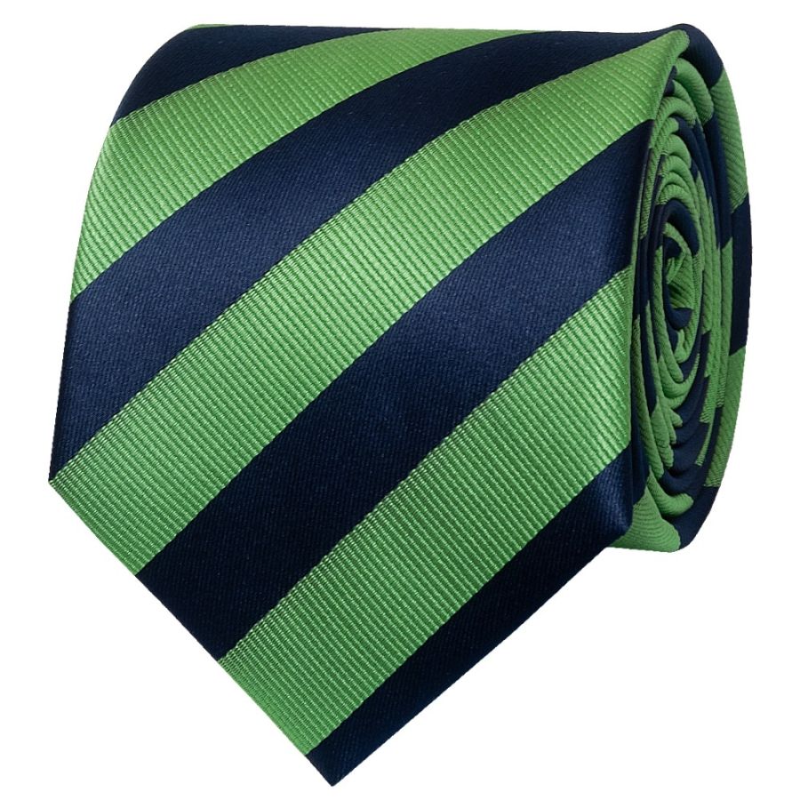 Navy and Lime Striped Classic Men's Tie