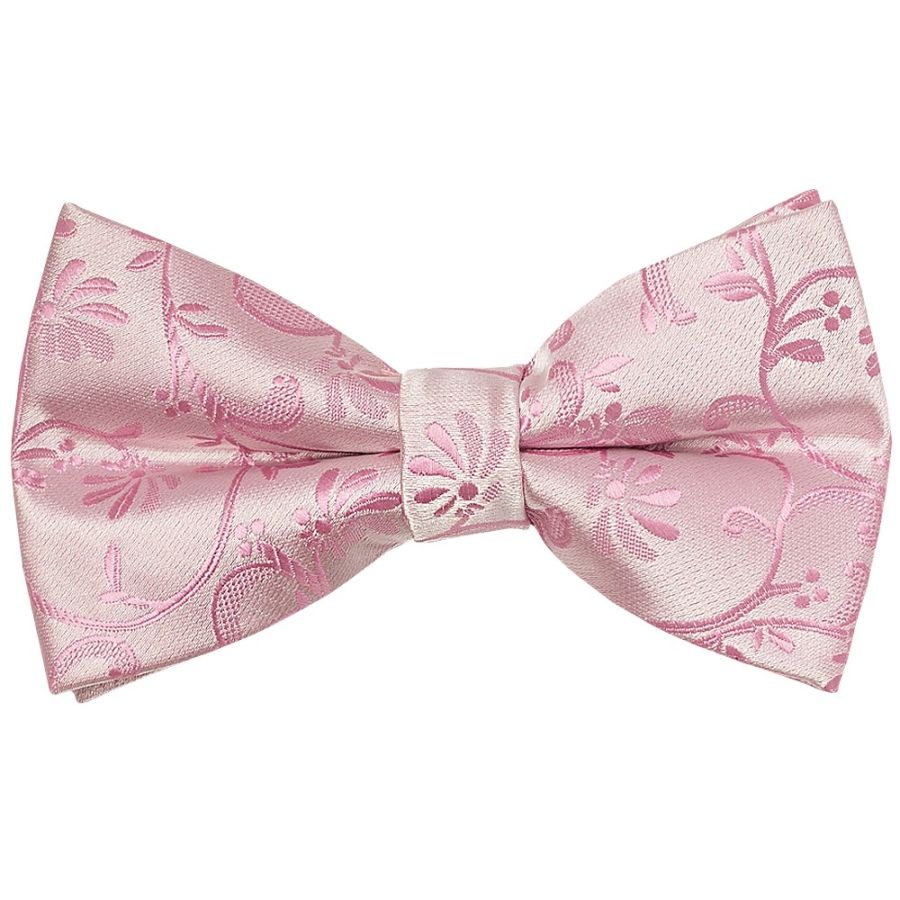 Pre Tied Dusty Pink Floral Boys Bow Tie Age 4-7