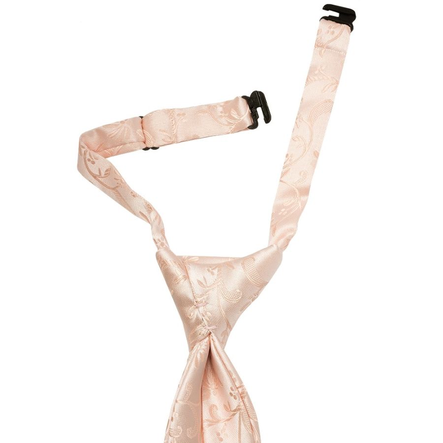 Pre Tied Light Peach Floral Boys Tie Age 4-7