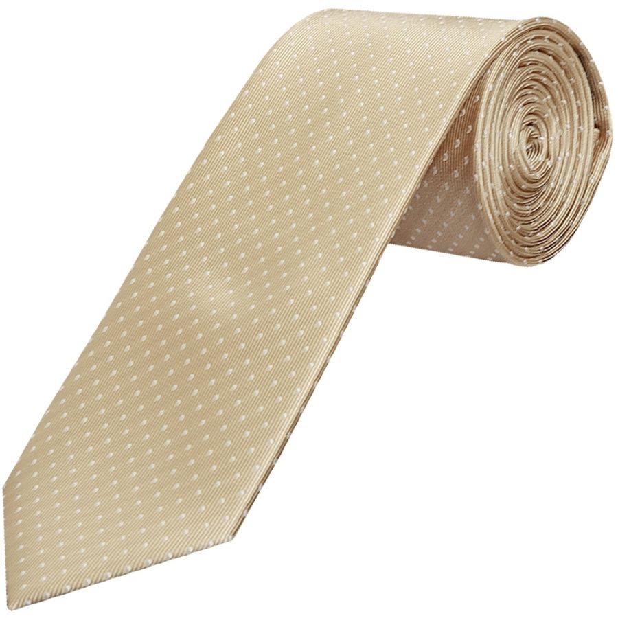 Champagne and White Polka Dot Classic Men's Tie