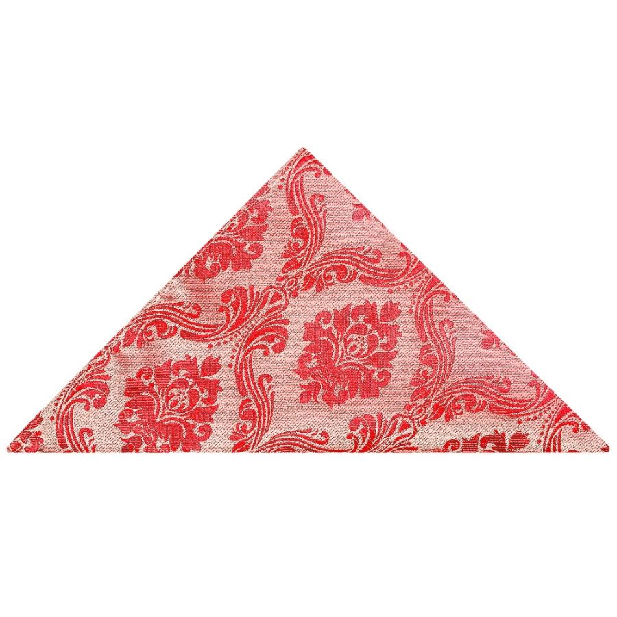 Coral Pink Paisley Pocket Square