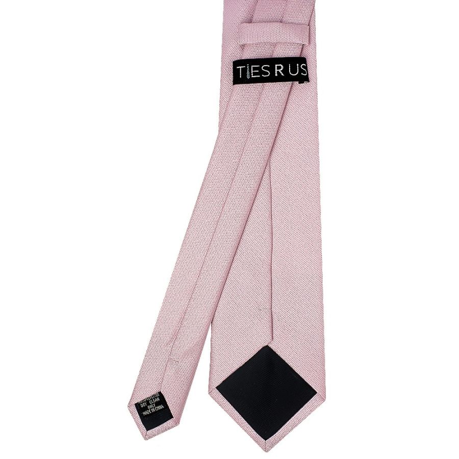 Classic Dusty Rose Mens Tie with Pocket Square and Lapel Pin Set