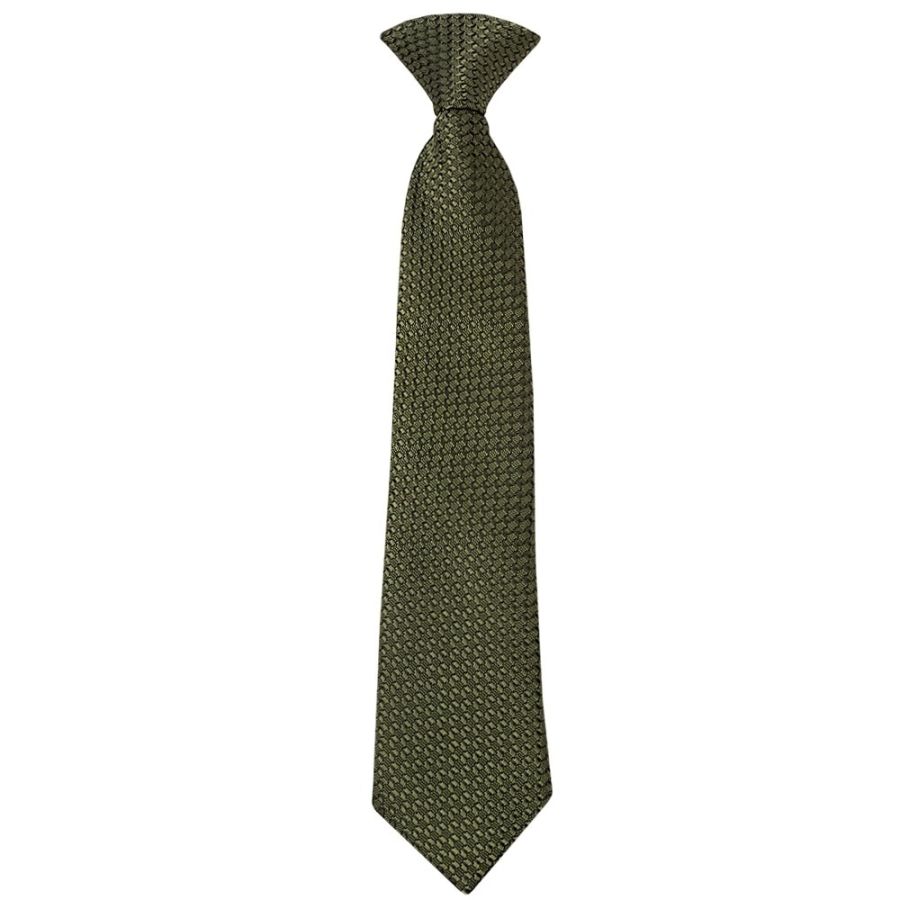 Pre Tied Olive Green Textured Boys Tie and Pocket Square Set Age 4-7