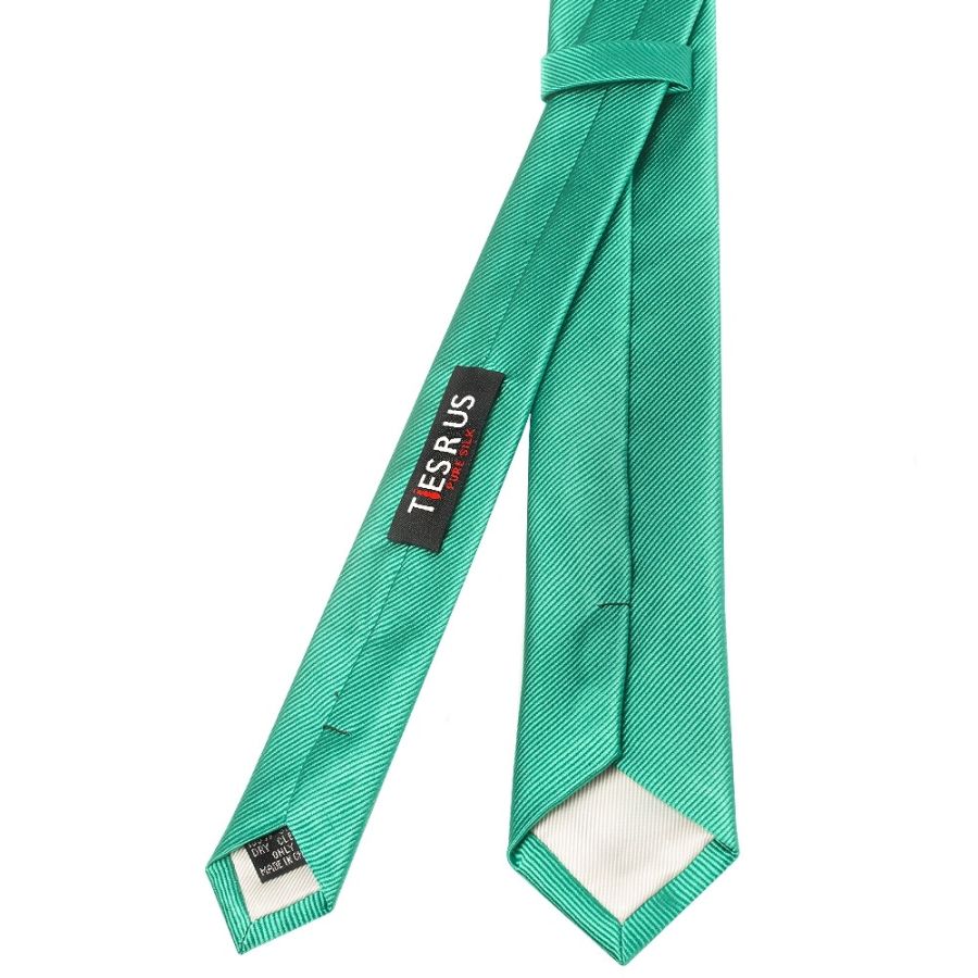 Emerald Green Silk Twill Skinny Mens Tie
