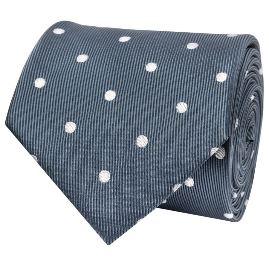 Navy Large White Spot Classic Men's Tie