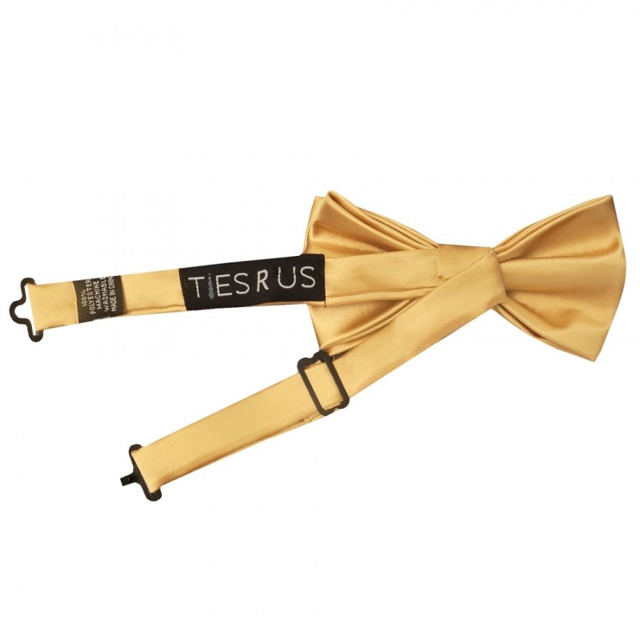 Pre Tied Caramel Satin Boys Bow Tie and Pocket Square Set