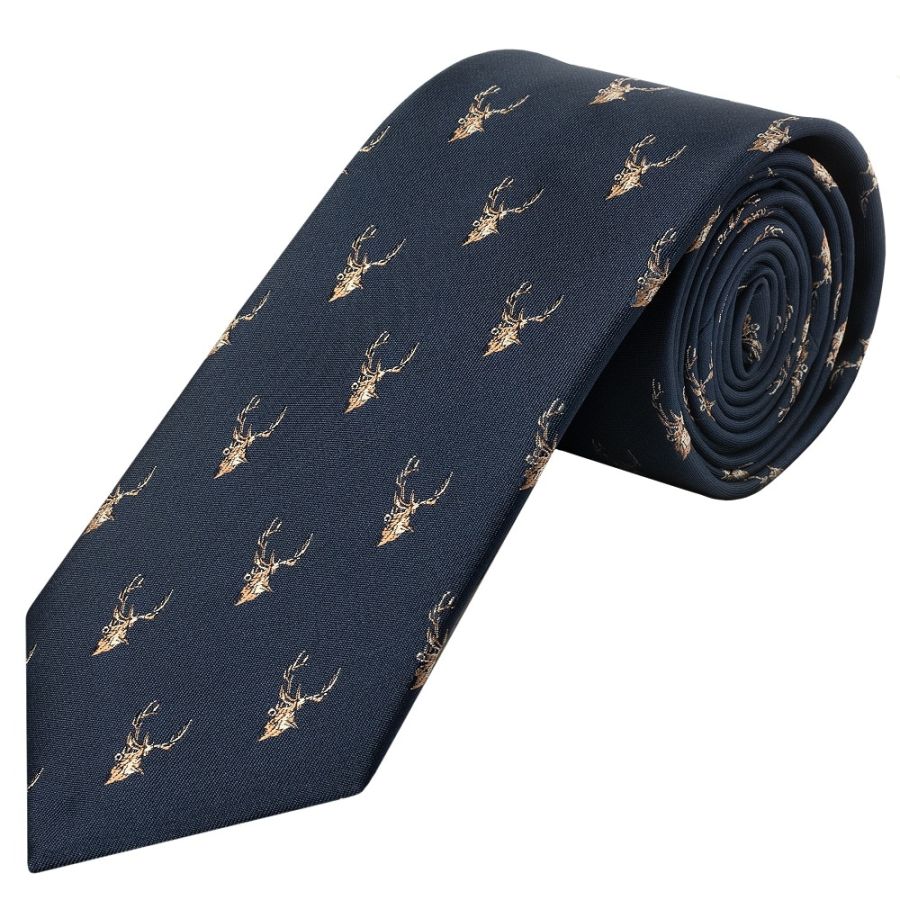 Navy Deer Head Classic Men's Tie