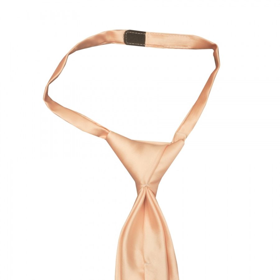 Pre Tied Light Peach Satin Boys Tie Age 4-7