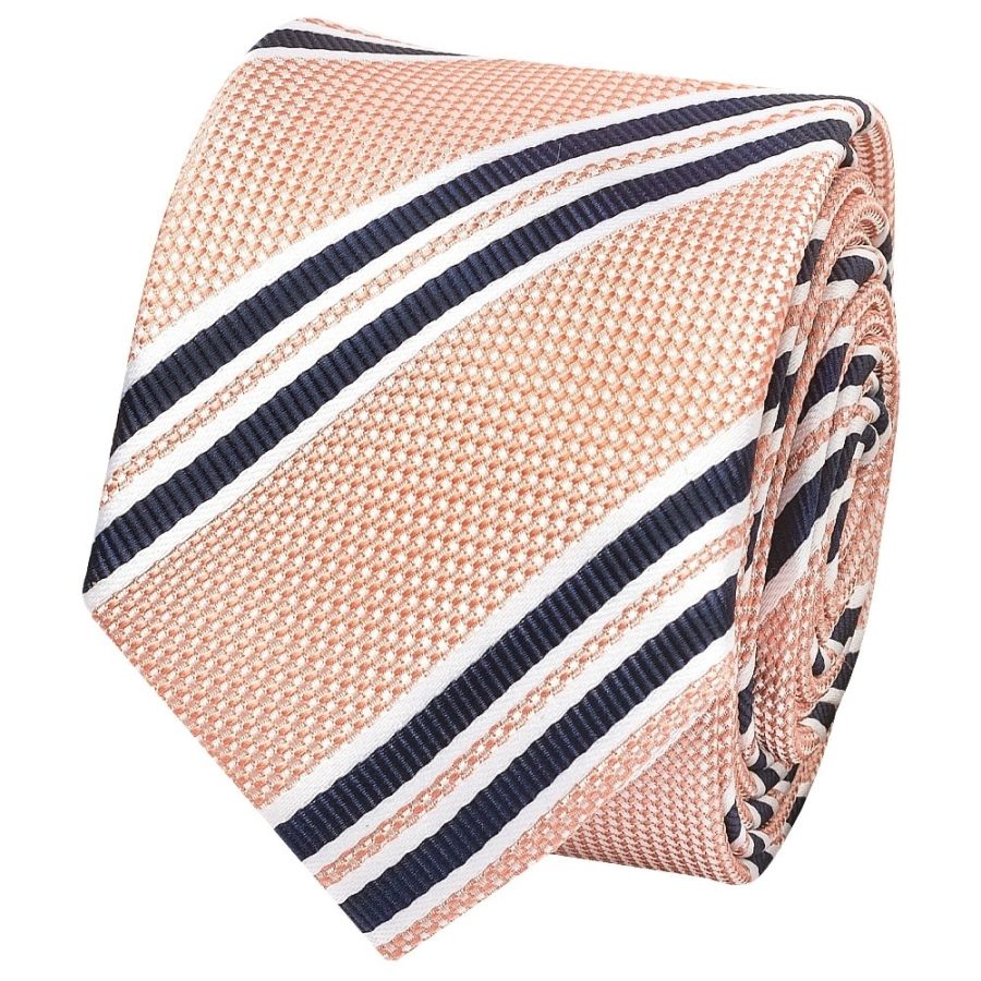 Pink Twin Stripe Skinny Men's Tie and Pocket Square Set