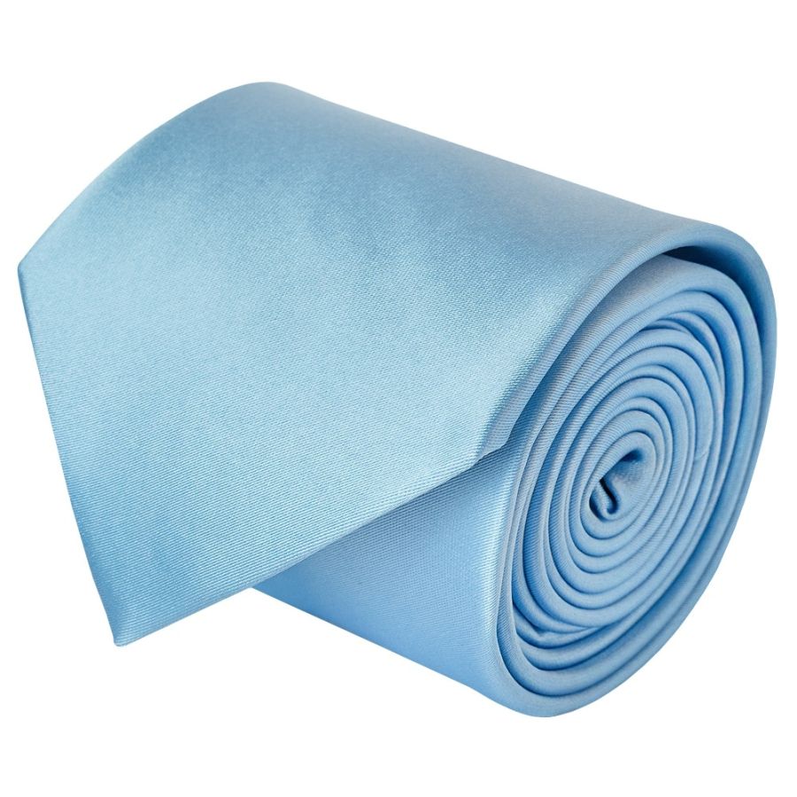 END OF SEASON Plain Sky Blue Satin Classic Men's Tie