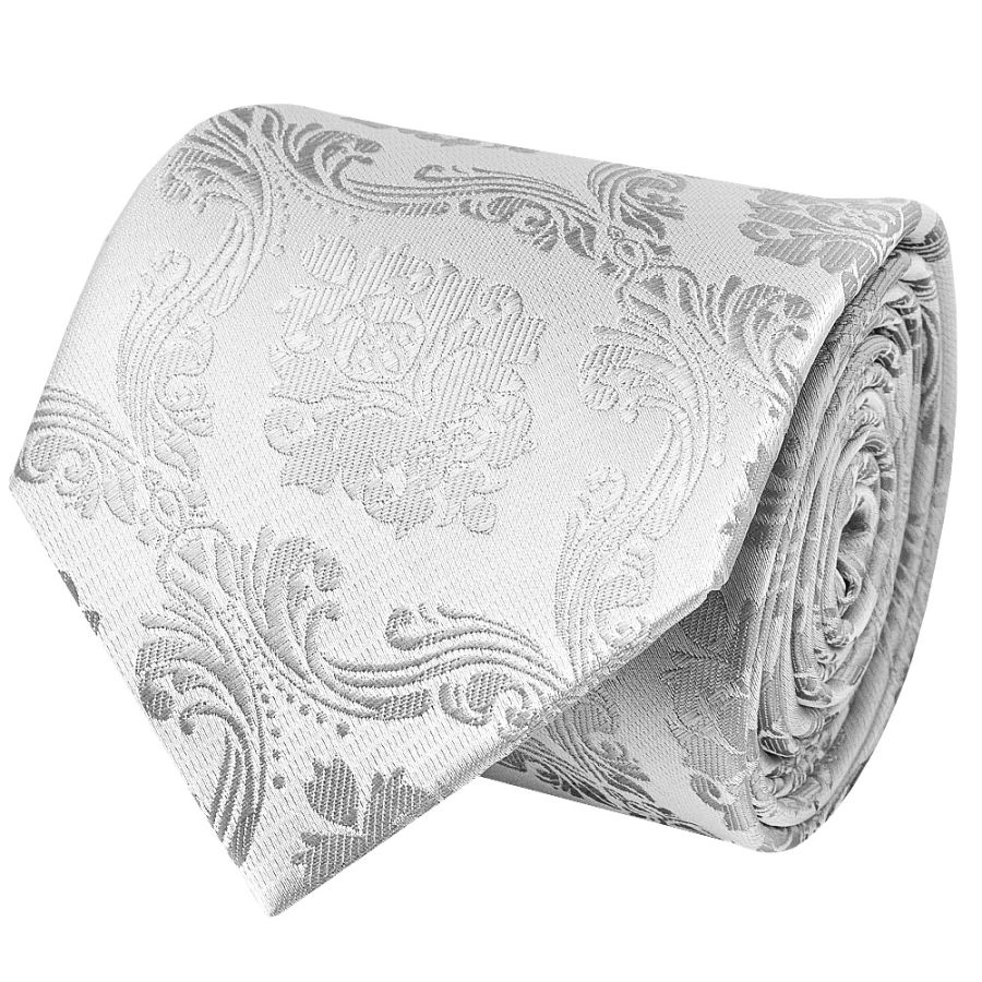 Silver Paisley Classic Men's Tie