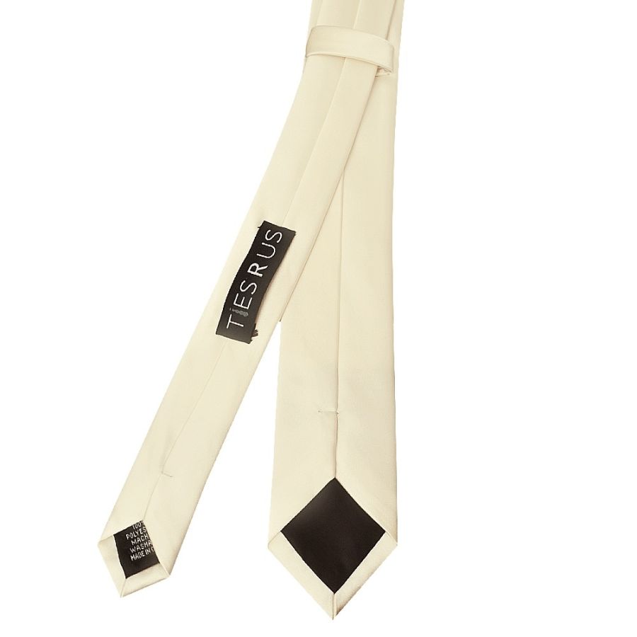 Ivory Satin Skinny Boys Tie