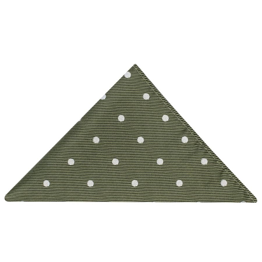 Olive Large White Spot Pocket Square