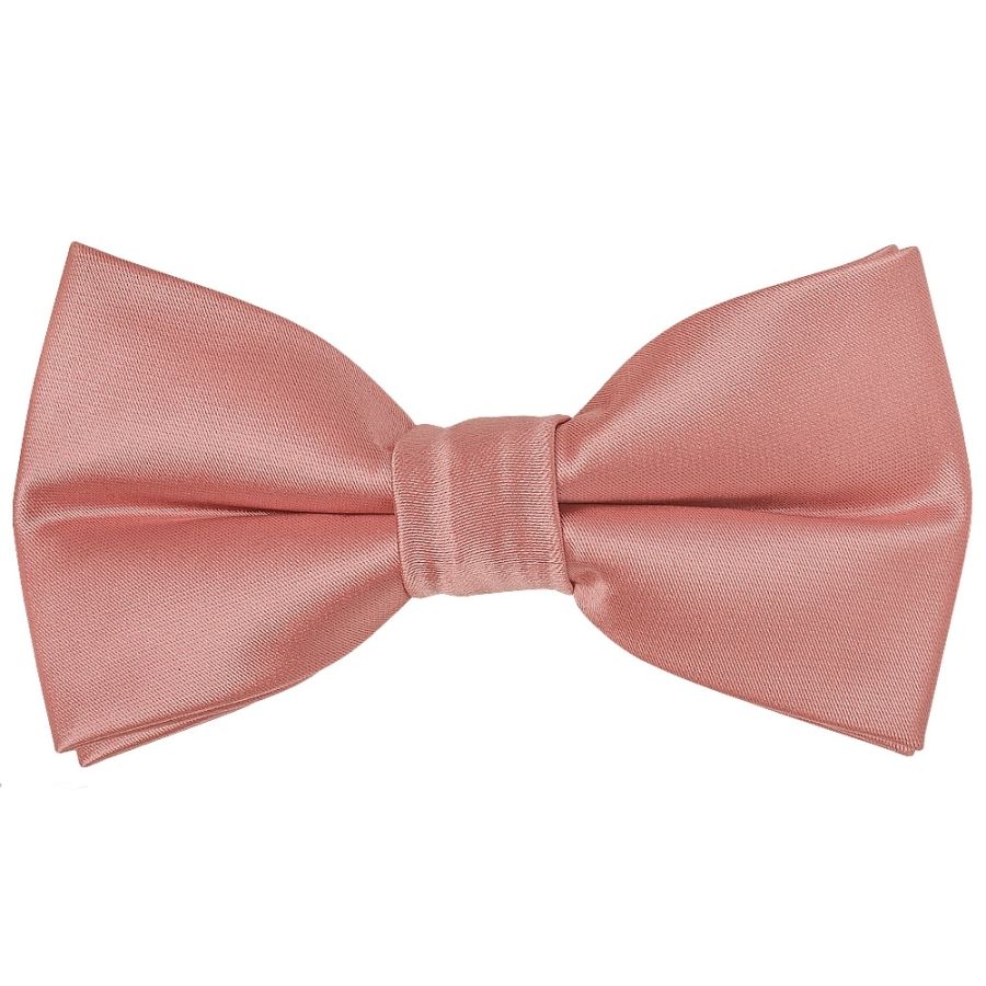 Pre Tied Rose Gold Satin Boys Bow Tie Age 4-7