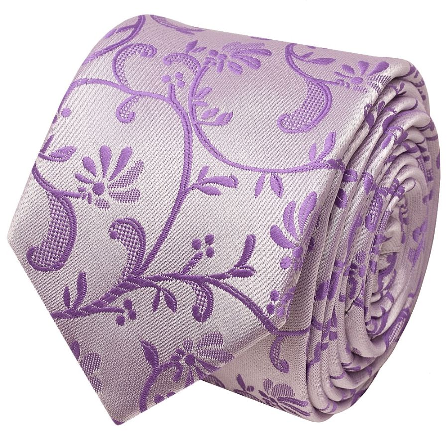 Cadbury Purple Floral Skinny Boys Tie