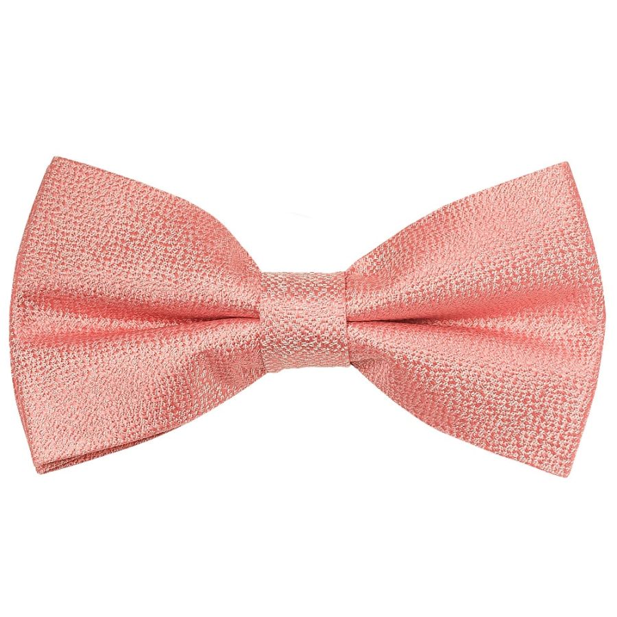Pre Tied Pink Textured Silk Boys Bow Tie Age 4-7