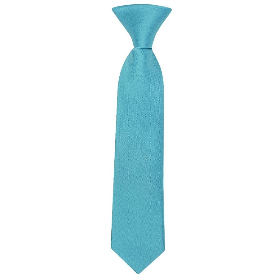 Pre Tied Turquoise Satin Boys Tie Age 4-7
