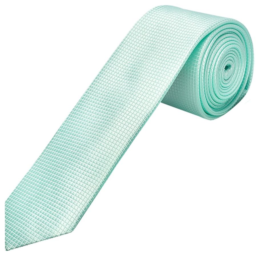 Mint Diamond Skinny Men's Tie and Pocket Square Set