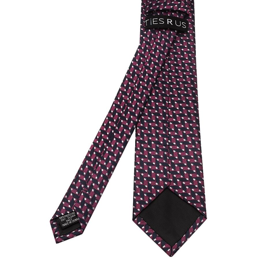 Slim Pink Geometric Men's Tie