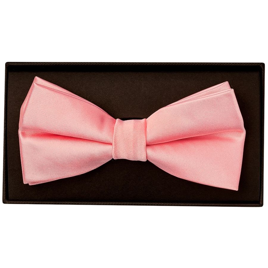 Plain Blush Rose Satin Handmade Mens Bow Tie