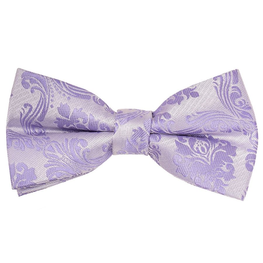 Pre Tied Lilac Paisley Boys Bow Tie Age 4-7