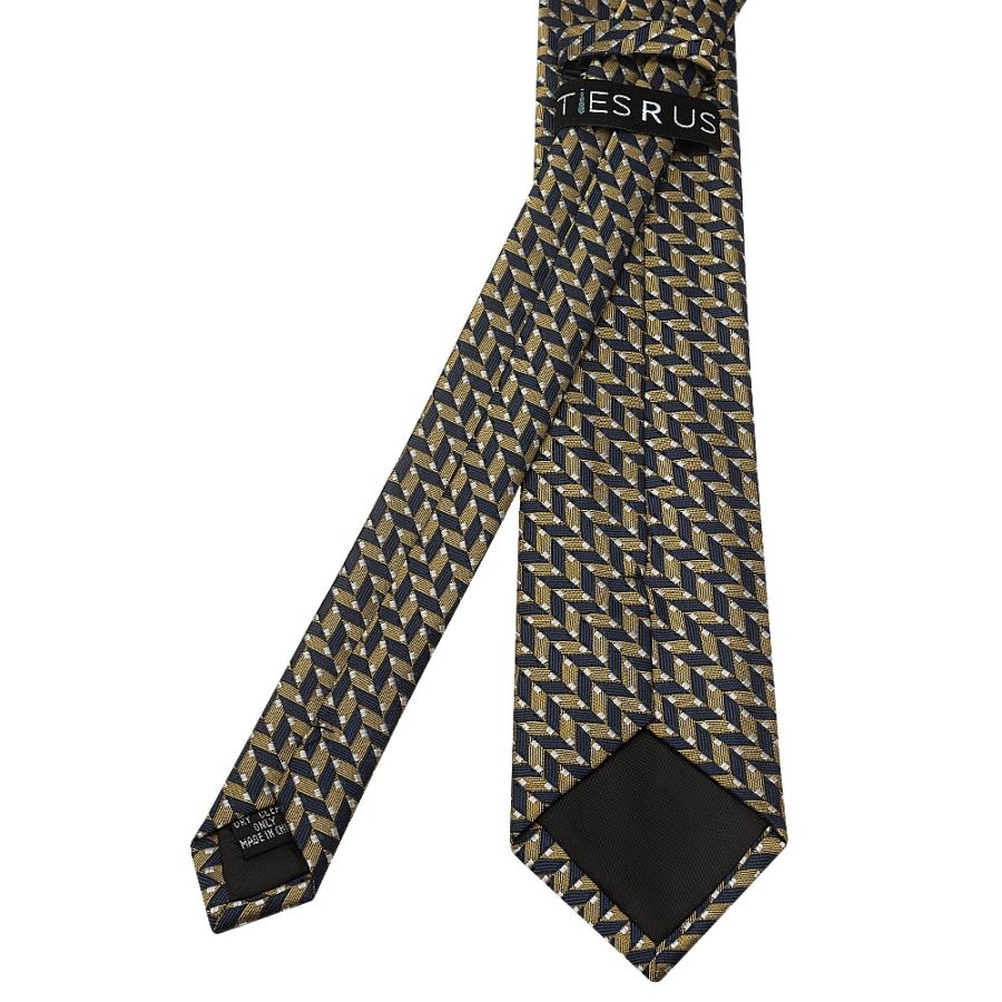 Slim Gold Geometric Men's Tie
