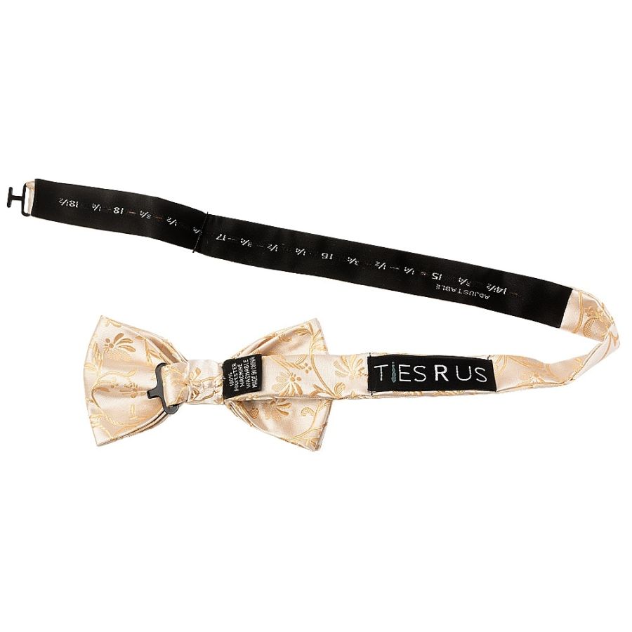 Caramel Floral Handmade Mens Bow Tie