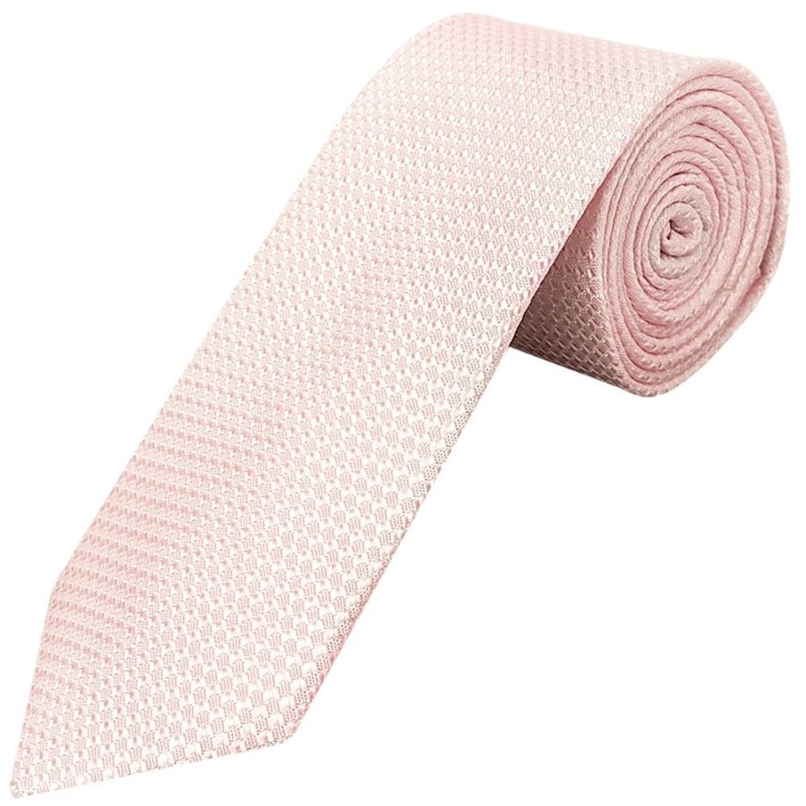 Blush Textured Classic Tie and Pocket Square Set