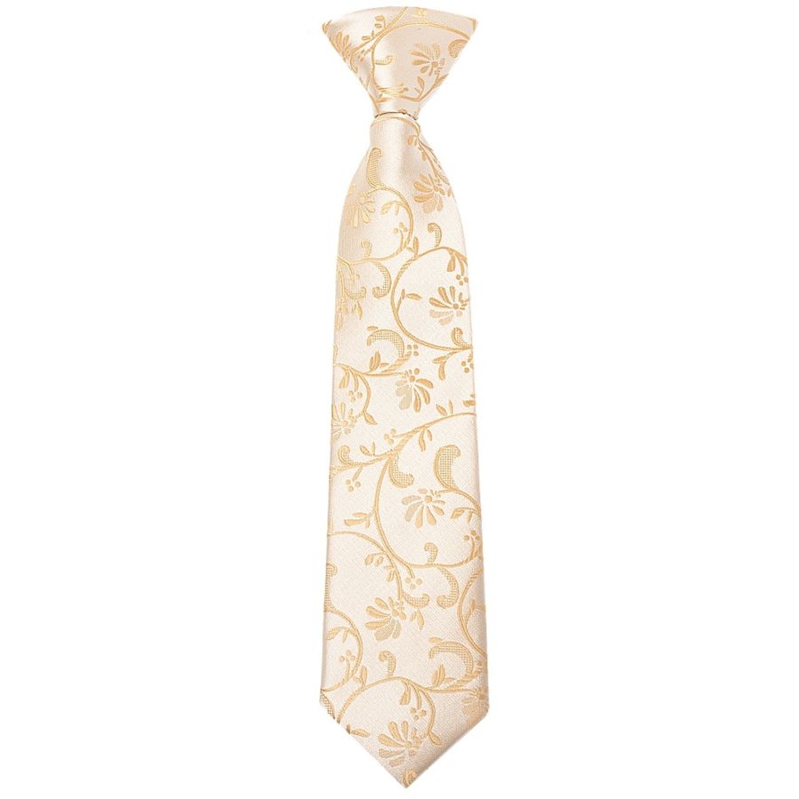 Pre Tied Caramel Floral Boys Tie Age 4-7